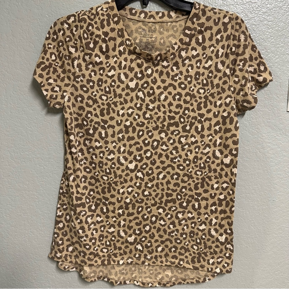 Zoe + liv cheetah print shirt size medium